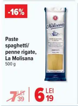 Carrefour Paste spaghetti/penne rigate, La Molisana Ofertă
