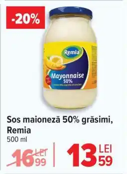 Carrefour Sos maioneză 50% grăsimi, Remia Ofertă