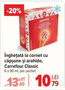Carrefour Înghețată la cornet cu căpșune și arahide, Carrefour Classic Ofertă