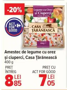 Carrefour Amestec de legume cu orez și ciuperci, Casa Țărănească Ofertă