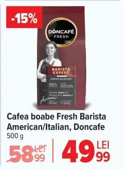 Carrefour Cafea boabe Fresh Barista American/Italian, Doncafe Ofertă