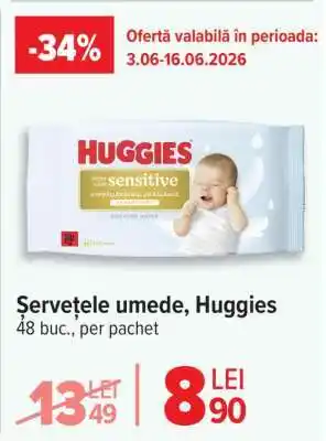 Carrefour Șervețele umede, Huggies Ofertă