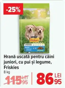 Carrefour Hrană uscată pentru câini juniori, cu pui și legume, Friskies Ofertă