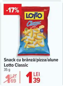 Carrefour Snack cu brânză/pizza/alune Lotto Classic Ofertă