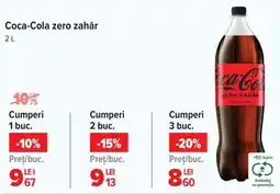 Carrefour Coca-Cola zero zahăr 2L Ofertă