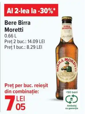 Carrefour Bere Birra Moretti Ofertă