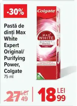 Carrefour Pastă de dinți Max White Expert Original/Purifying Power, Colgate Ofertă