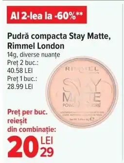 Carrefour Pudră compactă Stay Matte, Rimmel London Ofertă