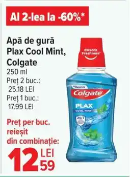 Carrefour Apă de gură Plax Cool Mint, Colgate Ofertă