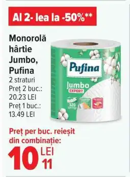 Carrefour Monorolă hârtie Jumbo, Pufina Ofertă