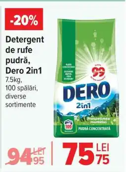 Carrefour Detergent de rufe pudră Dero 2în1 Ofertă