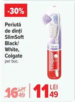 Carrefour Periuță de dinți SlimSoft Black/White, Colgate Ofertă