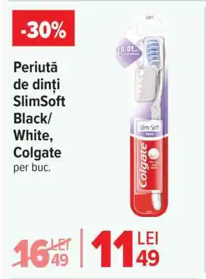 Carrefour Periuță de dinți SlimSoft Black/White, Colgate Ofertă