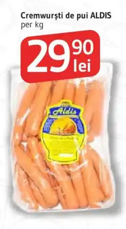 Supeco Cremwurști de pui ALDIS Ofertă
