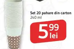 Supeco Set 20 pahare din carton Ofertă