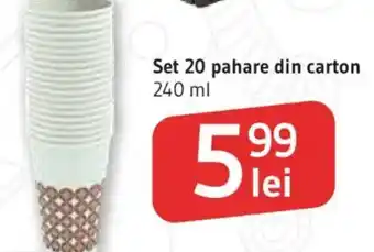 Supeco Set 20 pahare din carton Ofertă