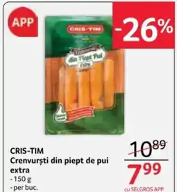 Selgros CRIS-TIM Crenvursti din piept de pui extra Ofertă