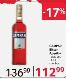 Selgros CAMPARI Bitter Aperitiv Ofertă