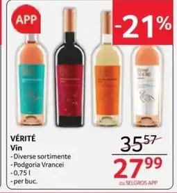Selgros VÉRITÉ Vin Ofertă