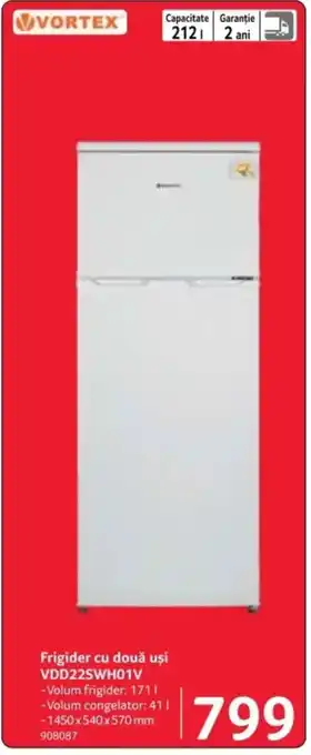 Selgros Frigider cu două uşi VDD22SWH01V Ofertă
