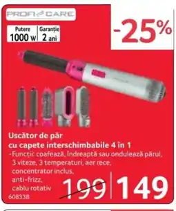 Selgros Uscător de păr cu capete interschimbabile 4 în 1 Ofertă