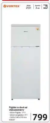 Selgros Frigider cu două uși VDD225WH01V Ofertă