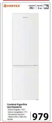 Selgros Combină frigorifică Vortex VK27SWH01H Ofertă