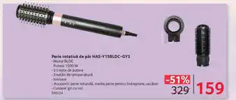 Perie rotativă de păr HAS-Y15BLDC-GY3