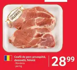 Selgros Ceafă de porc proaspătă, dezosată, feliată Ofertă