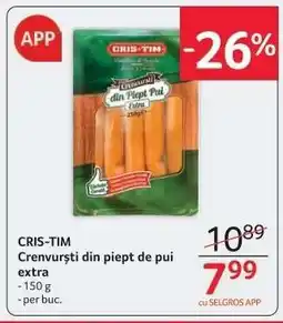 Selgros CRIS-TIM Crenvurști din piept de pui extra Ofertă