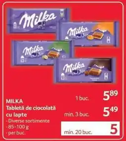 Selgros MILKA Tabletă de ciocolată cu lapte Ofertă