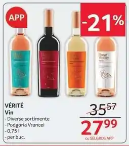 Selgros VERITE Vin Ofertă
