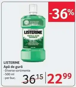 Selgros LISTERINE Apă de gură Ofertă