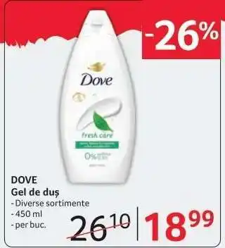 Selgros DOVE Gel de duș Ofertă
