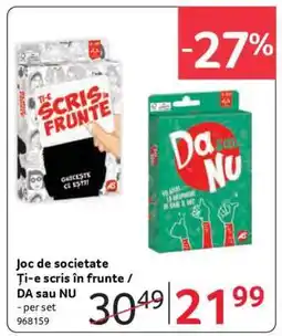 Selgros Joc de societate Ţi-e scris în frunte / DA sau NU Ofertă