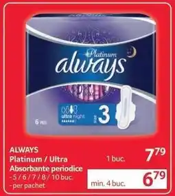 Selgros ALWAYS Platinum / Ultra Absorbante periodice Ofertă