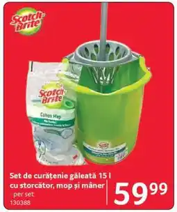 Selgros Set de curățenie găleată 15 l cu storcător, mop și mâner Ofertă