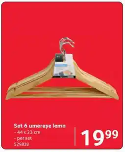 Selgros Set 6 umerașe lemn Ofertă