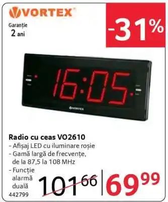 Selgros Radio cu ceas VO2610 Ofertă