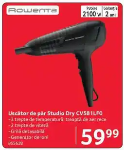 Selgros Uscător de păr Studio Dry CV5811F0 Ofertă
