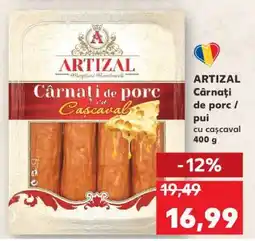 Kaufland ARTIZAL Cârnați de porc/ pui cu cașcaval 400 g Ofertă
