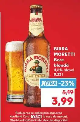 Kaufland BIRRA MORETTI Bere blondă Ofertă