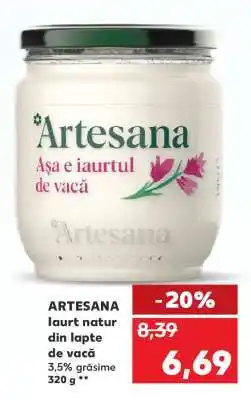Kaufland ARTESANA Iaurt natur din lapte de vacă Ofertă
