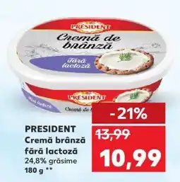 Kaufland PRESIDENT Cremă brânză fără lactoză Ofertă