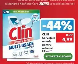 Kaufland CLIN Șervețele umede pentru ochelari 20 buc Ofertă
