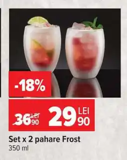 Carrefour Set x 2 pahare Frost Ofertă