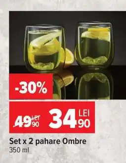 Carrefour Set x 2 pahare Ombre Ofertă