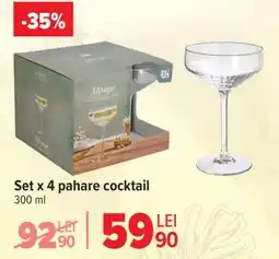 Carrefour Set x 4 pahare cocktail Ofertă