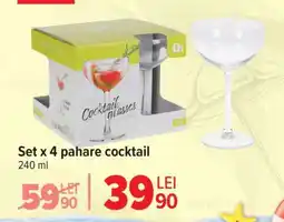 Carrefour Set x 4 pahare cocktail Ofertă