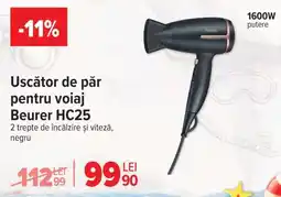 Carrefour Uscător de păr pentru voiaj Beurer HC25 Ofertă